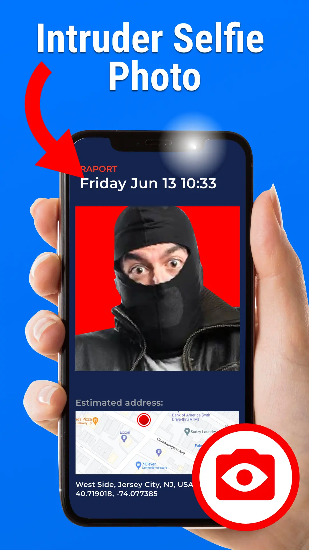 Intruder Selfie - Tkae a photo of the person who is touching your phone